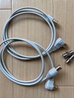 テレビアンテナケーブルS2c,1m,2本／F型接栓中継コネクター,2個のサムネイル