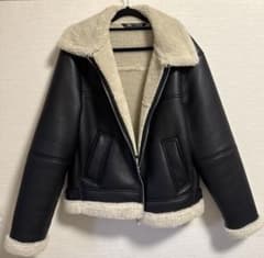 【美品 】ZARA フェイクレザー ボアライダースジャケット 値下げ⭕️のサムネイル