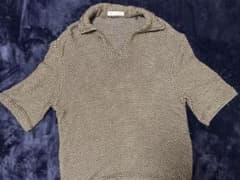 ZARA ポロシャツ ニット 半袖 ブラウン Sのサムネイル