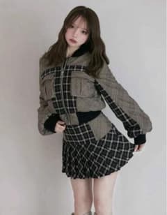 andmary Coco check pleats skirt black Mのサムネイル