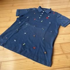 PEARLY GATES ポロシャツ ネイビー 総柄刺繍 - メルカリ
