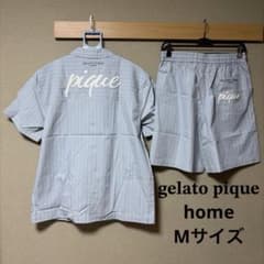 ジェラートピケ ストライプ セットアップ ブルー シャツ ハーフパンツ