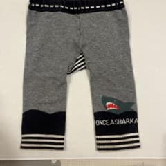 ベビー パンツ サメ柄 グレー 裾ボーダーのサムネイル