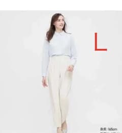 ユニクロ ドレープリラックステーパードアンクルパンツ Lのサムネイル