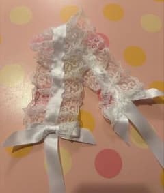 ヘッドドレス カチューシャ ハンドメイド ホワイト ロリータ ロリィタのサムネイル