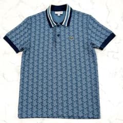 LACOSTE ラコステ モノグラムジャカードポロシャツ ブルー系 US/XS