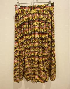 MSGM フレアロングスカート　レッド　サイズ40 レディース　ロゴ　ボトムス MSGM フレアロングスカート レッド サイズ40 レディース ロゴ ボトムス