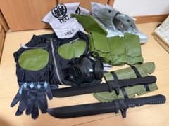 怪獣8号 保科宗四郎 コスプレ 戦闘服衣装 フルセット 刀2 ガスマスク 靴付き