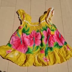 ハイビスカス柄のワンピース(ムームー)(size70、used)子供服のサムネイル