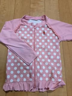 【003】youpi! 女の子用 ラッシュガード ピンク ドット柄のサムネイル