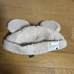 ミッキー耳付きフリース帽子 ベージュ ボアキャップ ディズニー - メルカリ