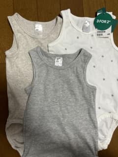 H&M ベビー肌着 3枚セット グレー・ホワイトのサムネイル