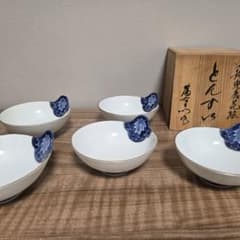 とんすい 5客セット 染付 花模様 金彩 とんすい 5客セット 染付 花模様 金彩 - メルカリ