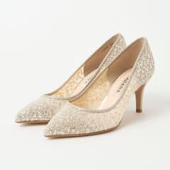 DIANA パンプス ラメ レース ポインテッドトゥ 23.5cmのサムネイル