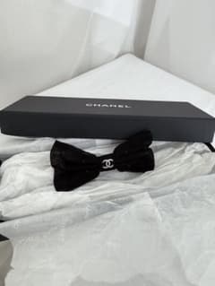 極美品】CHANEL シャネル チュールリボン バレッタ ココマーク