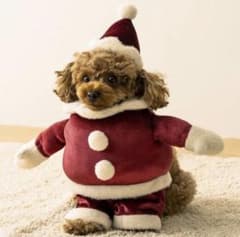 ペット用サンタコス　スリーコインズ　クリスマス　コスプレ