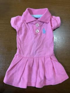 犬服 ポロドレス ピンク　美品のサムネイル