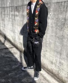 Supreme☆Floral Stripe Cardigan☆黒☆XL花柄 - メルカリ