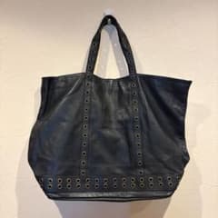 美品✨ イタリア製 黒 レザー 本革 トートバッグ スタッズ y2k 男女 