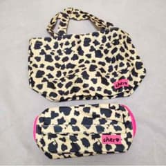 【未使用】cher♡ヒョウ柄トート＆バニティポーチのサムネイル