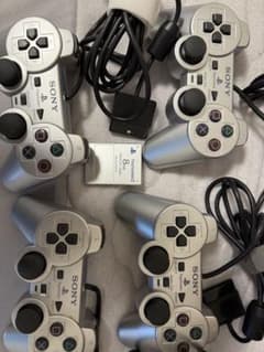 SONYプレステ2 DUALSHOCK2 コントローラー シルバー4個　メモリ付のサムネイル
