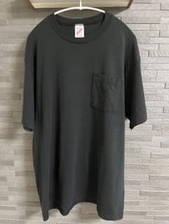 80s 90s JERZEES USA製 ブランクT ポケT 黒 L シングルのサムネイル