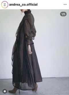 ANDREA&CO. Asymmetrical Frill Pleated Dress