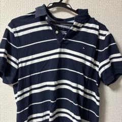 Tommy Hilfiger ネイビー ストライプ ポロシャツのサムネイル