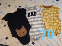 子ども服　まとめ売り　GAP含む ロンパース 3点セット　70のサムネイル