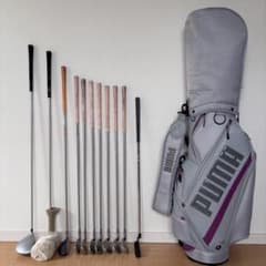 送料込レディースゴルフクラブセットPUMAキャディバッグTearDropメガ