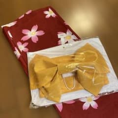 桜柄 浴衣 帯セットのサムネイル