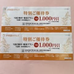 伊藤園ホテル　割引券２枚セットのサムネイル