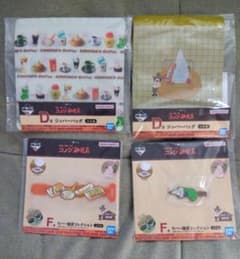 コメダ珈琲店一番くじD賞ジッパーバッグF賞ラバータイ、ヘアクリップ４点セットのサムネイル
