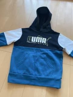 裏起毛　PUMA フード付きトレーナー 青/黒/白のサムネイル