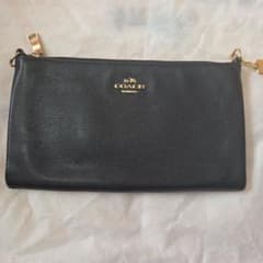 COACH ブラックレザーポーチのサムネイル