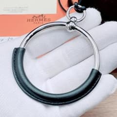 ◇エルメス◇HERMES ループグラン ネックレス ブラック シルバー 