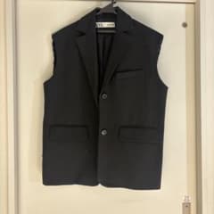 ZARA ノースリーブ テーラードベスト ブラックのサムネイル