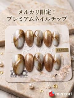 大人ニュアンスネイルチップ / べっ甲・マーブル×マグネットゴールド - 3