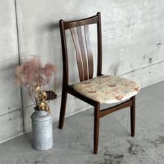 ✿80s✿ コイズミ ダイニングチェア 花柄座面木製 昭和レトロ
