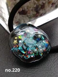 ヘアゴム　クラゲ　大きめ　ブルー　 星　レジン　メルカリ便のサムネイル