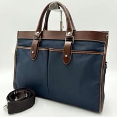 未使用級 ステファノマーノ ビジネスバッグ 2way ナイロン レザー