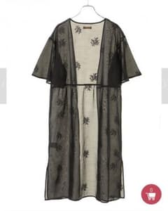 新品 アースミュージック&エコロジー シャツディガン シフォンガウン ブラックのサムネイル