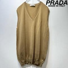 希少 PRADA 上質 ウール Vネック デザイン ニット ベスト 50 - メルカリ