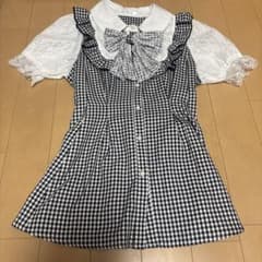 Majesty Avail ギンガムチェック レース袖 セットアップのサムネイル