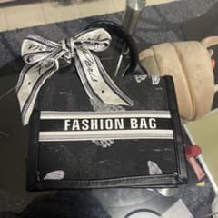 FASHION BAG スカーフ付き ハンドバッグ ブラックのサムネイル