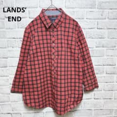 Lands' End Check Shirt, 100% Cotton, Long Sleeve, Red, Size 9, Women's