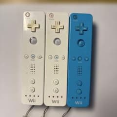 Nintendo Wii リモコン 3本セット ホワイト ブルーのサムネイル