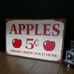 雑貨 ブリキプレート APPLESのサムネイル