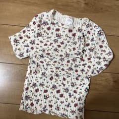 【3連休限定価格】ZARA kids 128㎝　花柄長袖リブトップスのサムネイル