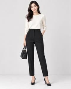 【新品未使用】ZARA ハイウエストパンツ ブラック Sのサムネイル